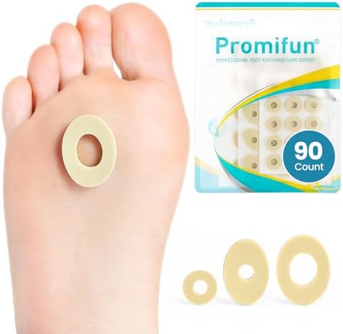 Corn Cushions for Toes and Feet - Callus Cushions to Protect Sore Spots with Foam Padding - Self-Stick Adhesive Pads - Relief Pain, Pressure and Friction from Shoes (Multi-Size, 45 Count) Promifun