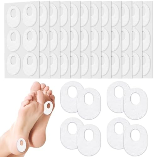 Shynek 72 Pcs Callus Pads Soft Felt Callus Cushion Pads for Bottom of Foot Self Adhesive Foot Callus Cushions, Corn Pads for Feet for Men and Women Pain Relief Foot Care, Beige, Oval Shape Shynek