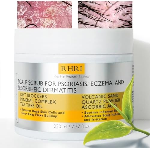 Antifungal Psoriasis Pre Shampoo Scalp Scrub, Eczema, Seborrheic Dermatitis | Soothes Itching, Flaking & Irritation | Strengthens Hair, Stimulates Regrowth Rida Hair Research Institute