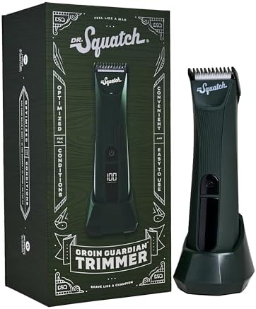 Dr. Squatch Groin Guardian Electric Trimmer with Squatch-Shield Technology™ Groin & Body Hair Trimmer, Cordless Trimmer with Built-in LED Light, Green Dr. Squatch