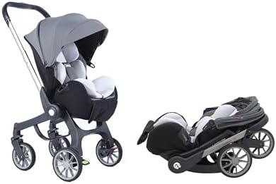 All in 1 Baby Stroller 0 1 2 3 Year Old Summer Travel Lightweight Fold 3-Way Reclining Seats Infant Strollers (Grey) Germinate Huang