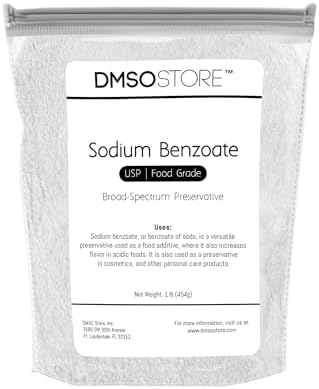 Sodium Benzoate Powder (Порошок): Versatile Preservative for Food, Cosmetics, and More! Enhance Shelf Life, Food Grade, Ensure Freshness, and Safeguard Quality - DIY Projects and Professional Use! - 1lb DMSOSTORE