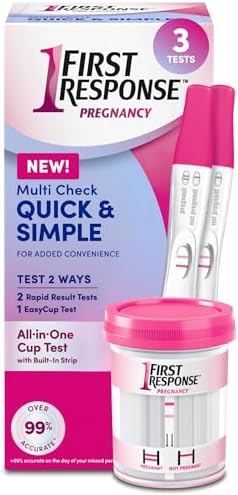 First Response Multi Check Quick & Simple Pregnancy Test Kit, 1 EasyCup Test with Built-in Pregnancy Test Strip, and 2 Rapid Result Pregnancy Tests, 1 Kit First Response