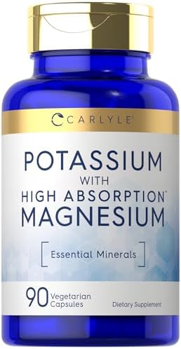 Carlyle Potassium Magnesium Supplement | 90 Capsules (Капсулы) | High Absorption | Vegetarian, Non-GMO & Gluten Free Carlyle