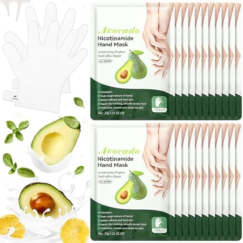 30 Pairs Moisturizing Hand Mask with Shea Avocado Hydrating Hand Masks for Dry Cracked Hands Dry Skin Moisturizer for Soft and Smooth Touch Hands for Men Women Thanksgiving Gift Swiffen