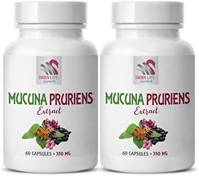 velvet beans seeds - MUCUNA PRURIENS EXTRACT - velvet beans dried, mood support supplement for women, mucuna pruriens powder, mucuna pruriens seeds, mucuna pruriens seeds 2 Bottles 120 Capsuels SWAN LIFE ESSENTIALS