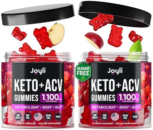 (2 Pack) Advanced Keto ACV Gummies (Жевательные конфеты) - Sugar Free Keto Apple Cider Vinegar Gummies - Keto Supplements + Marshmallow Root - Alternative to Apple Cider Vinegar Capsules (Капсулы) - 120 ACV Keto Gummies JOYLI Nutrition