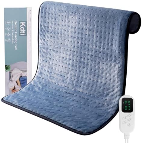 Heating Pad for Back Pain - Heating Pad for Cramps Relief, 32"x24" Moist Heat Options, Electric Heat Pad for Back, Neck, Shoulder Pain, Fast Heating 6 Temperature Level, 4 Timer Modes, Auto Shut Off Kdti