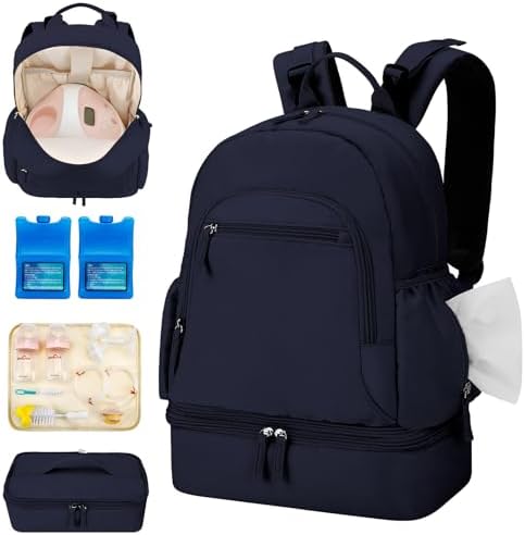 Breast Pump Backpack for Spectra S1 and S2 with Removable Cooler Compartment, Pumping Bag for Pump Accessories, Breast Pump Bag for Work, Travel and Family Use Black GDNasist