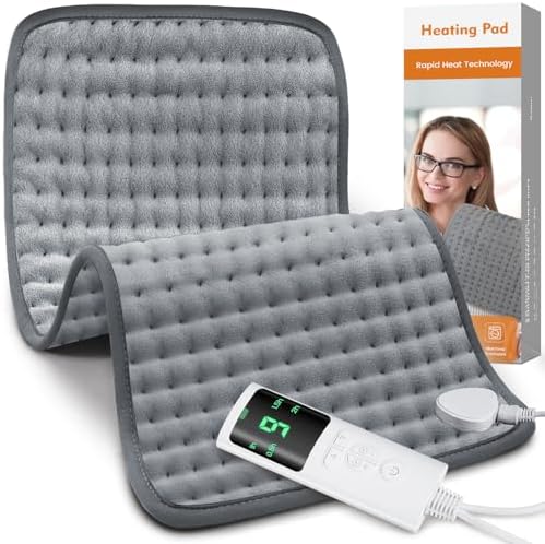 Heating Pad for Back Pain Relief, Heating Pad for Period Cramps with 9 Heat Settings & 4 Timers Auto-off, Machine Washable, Dry & Moist Heat, Soft Electric Heating Pad for Sore Muscles,Gift, 12''×24'' Jaspcy