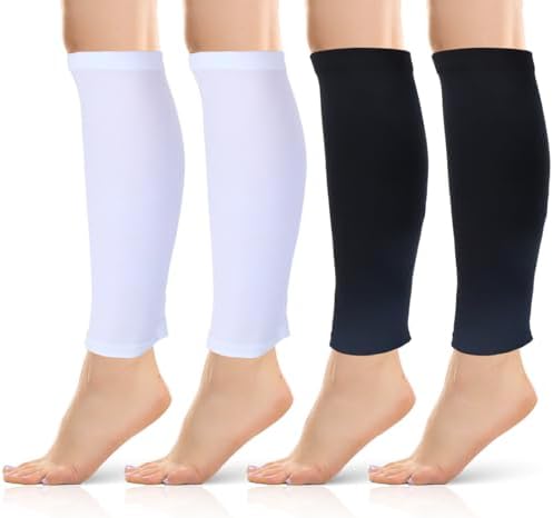 2 Pairs Calf Compression Sleeves Footless Compression Socks Non Slip Legs Sleeves for Running, Cycling, Shin Splints Support, Relieve Legs Pain, Travel, Sports, Work, Daily Wear WY LIGHTING LEVEL