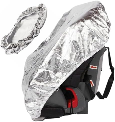 Baby Car Seat Sun Shade Cover, Heat Insulation UV Protection Infant Car Seats Heat Protector with Elastic Edge, Dustproof Car Seat Cooler, Reflective Car Seat Cooling Cover Pastoralist