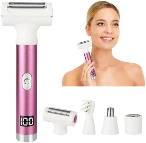 2024 Led Display Electric Razor,Beauty Women's Wet & Dry Electric Shaver, Painless 4 in 1 Painless Body Razors,Cordless 3-Blade Ladies Shaver for Legs, Arm, Underarms, Bikini (Purple) Beanify