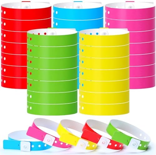 200 Pieces Plastic Bracelets with Snap Closure for Thumb Sucking Stopper and Finger Sucking Prevention Fixing Disposable the Habit Breaking Bracelets Neon Wristbands for Kids WinnerWhy