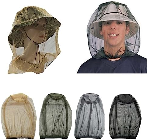 Mosquitoes Head Net Face Neck Fly Netting Hoods from Bugs Protections Screen Net for Camping Travel Hiking Rooyar