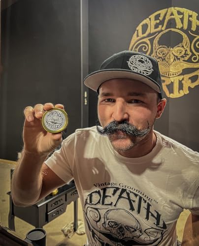 Black Magic Mustache Wax | Bare Bones | Hide Grey Hair In Beard Or Moustache | Medium Hold 1 oz Tin | No Heat Source Required | Unscented THE VINTAGE GROOMING CO.