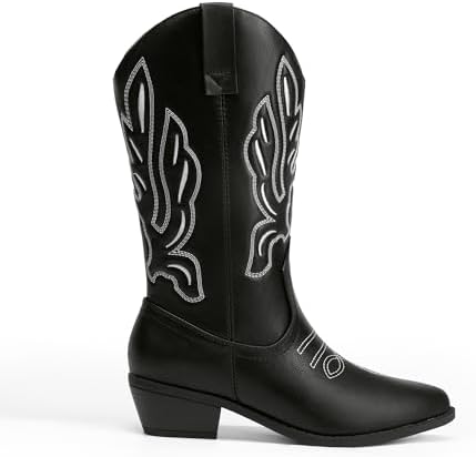 Женские Сапоги DREAM PAIRS Cowboy Boots Mid Calf с Вышивкой DREAM PAIRS