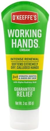 O'Keeffe's Working Hands Intense Renewal Hand Cream, 3oz Tube (Pack of 1) - Softens and Smooths Extremely Dry, Callused Hands O'Keeffe's