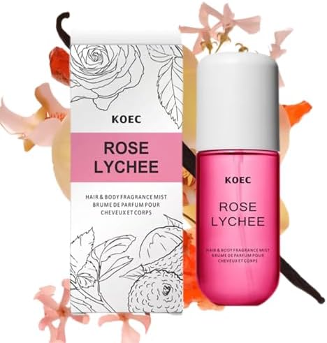 Koec Vanilla Coconut Perfume, 50ml Body & Hair Fragrance Mist, Women Men Eau De Toilette Spray Perfume Body Mist Spray Travel Size (Vanilla Coconut) Moyocel