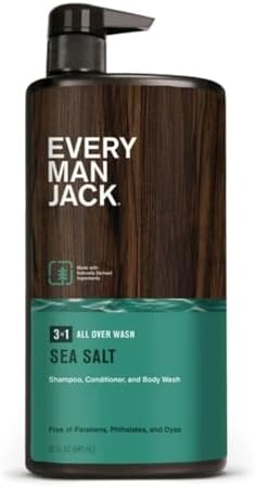 Every Man Jack 3 in 1, Shampoo Conditioner Body Wash, SEA SALT - 32oz Generic