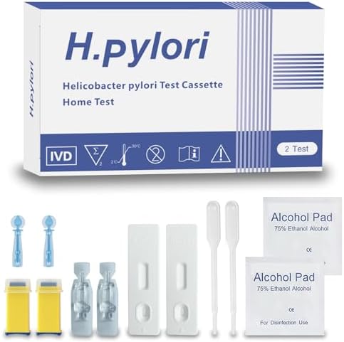 Helicobacter Pylori (H. Pylori) Home Test Kit - Fast and Accurate, Self-Test at Home, Results in 10-15 Minutes, No Lab Visit Required — 2 Tests Included OUROZO