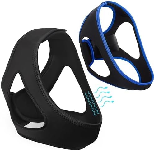 2PCS Airflow Jaw Strap, Anti Snoring Chin Strap, Anti Snoring Devices, Adjustable & Breathable Chin Strap, Effective Stop Snoring Solution for Women and Men Ghhtey