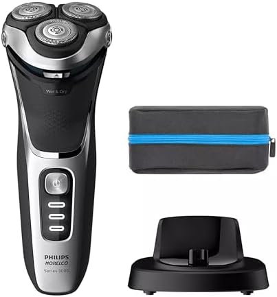 PHILIPS Norelco Electric Shavers for Men, Series 3000, Mens Shavers Electric Cordless Rechargeable, Wet & Dry Shaver with Pop-up Trimmer, Charging Stand and Storage Case Philips