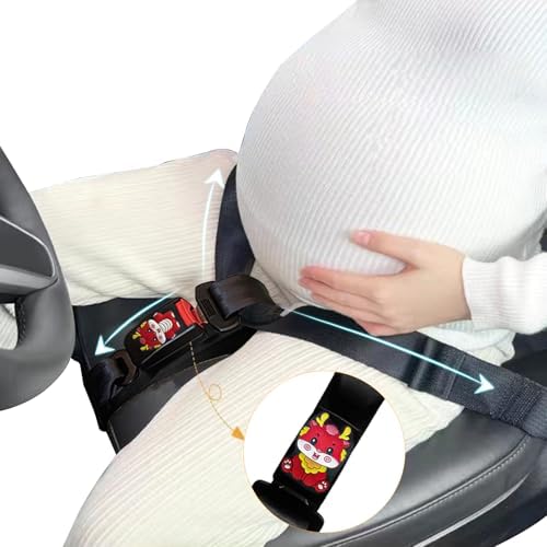 NLW Cushion Bump Strap-Seat Adjuster for Mother-Protect Tummy-Prevent Compression of Abdomen（Black） NLW