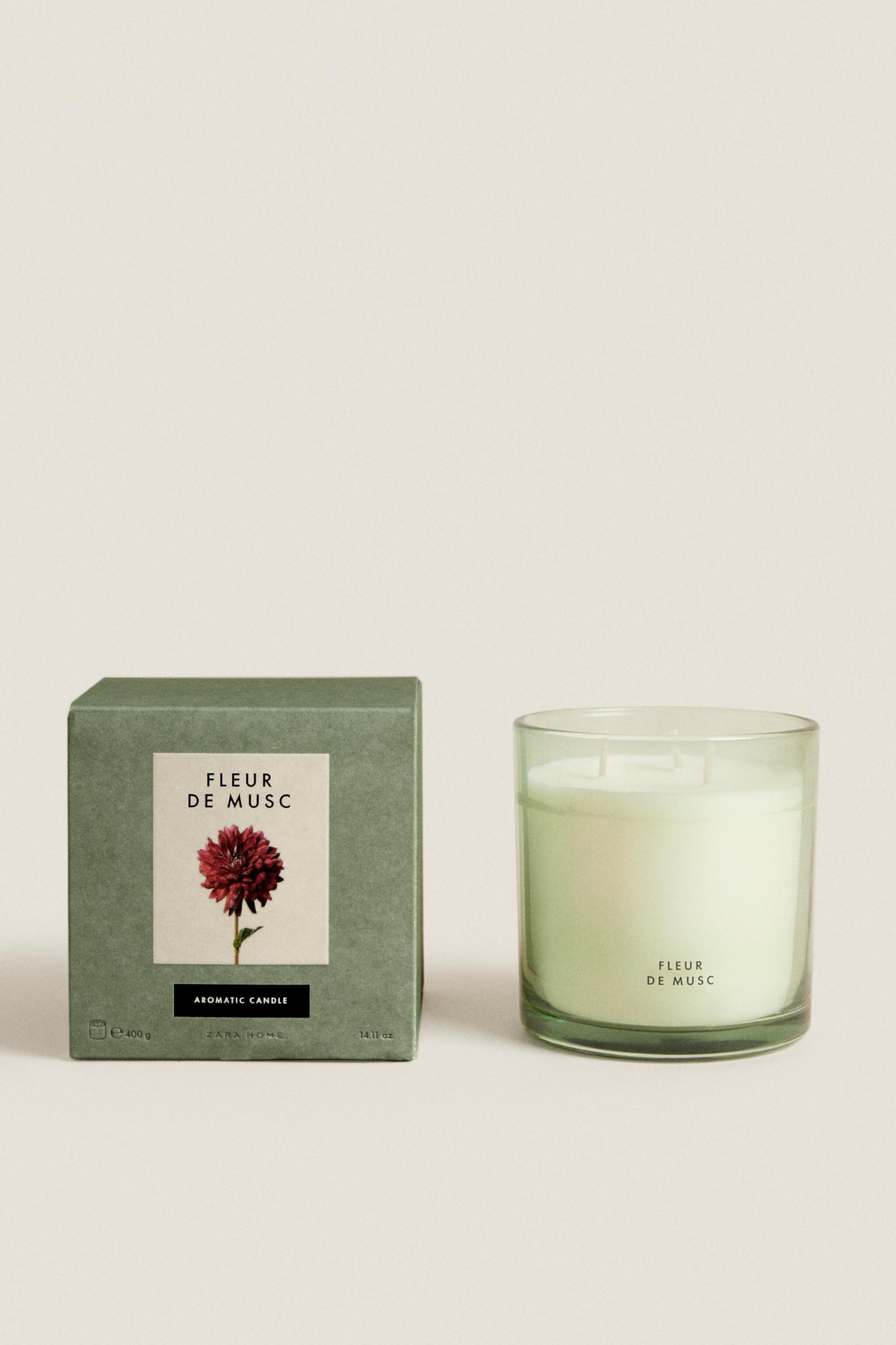 (400 G) FLEUR DE MUSC SCENTED CANDLE Zara Home