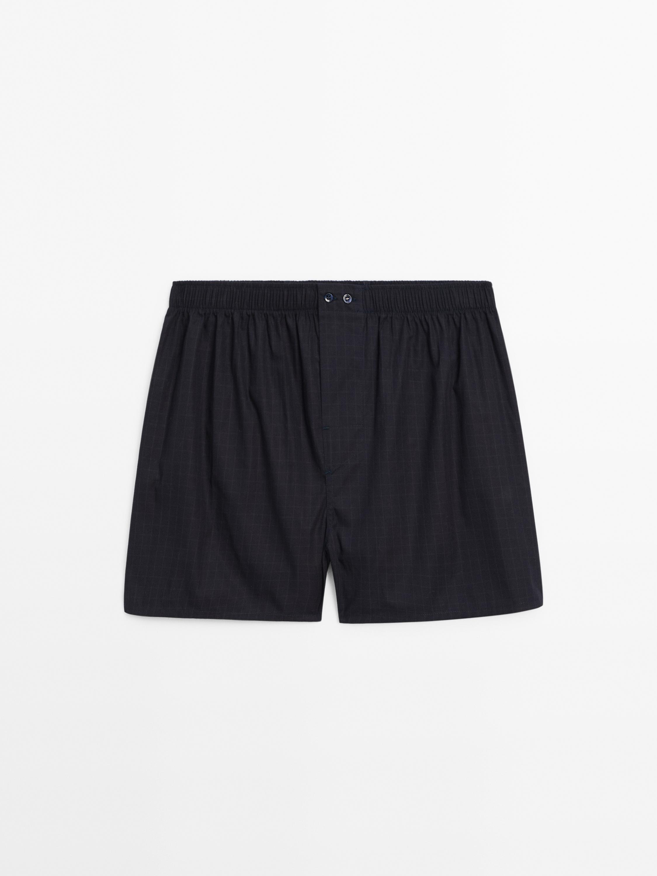 100% cotton check boxers Massimo Dutti