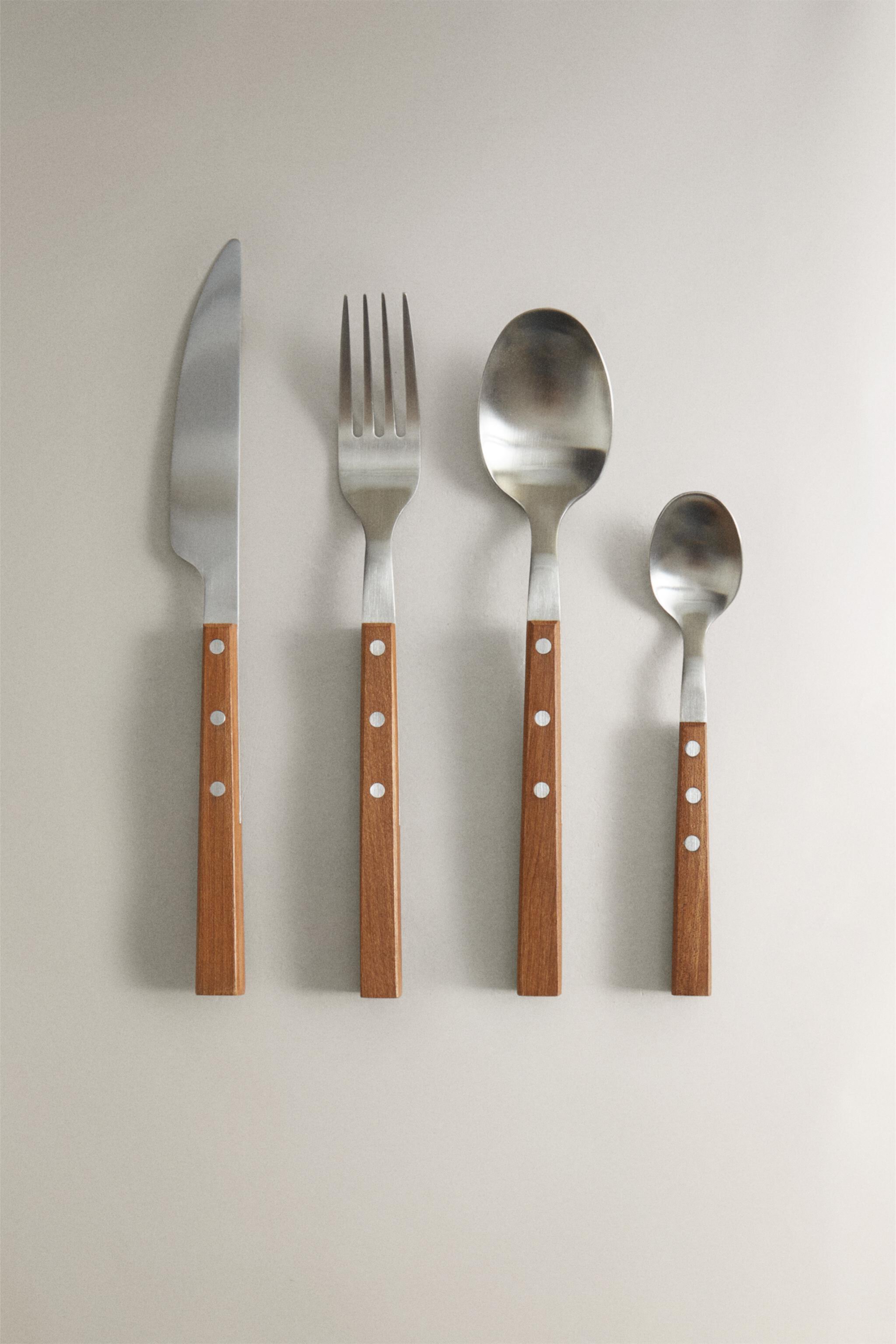 4-PIECE FLATWARE WITH WOODEN HANDLE Zara Home