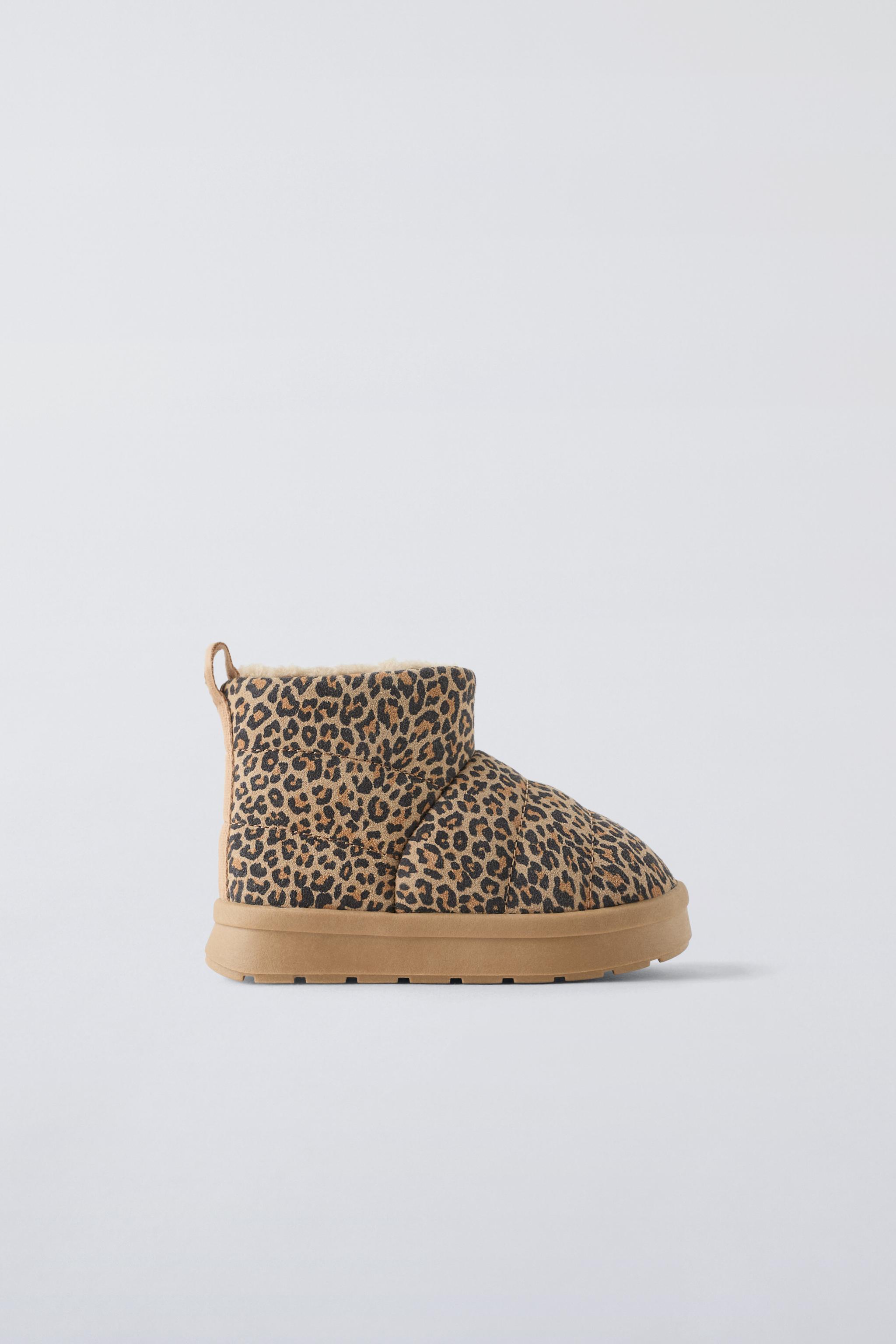 ANIMAL PRINT LEATHER BOOTS ZARA - ZARA KIDS