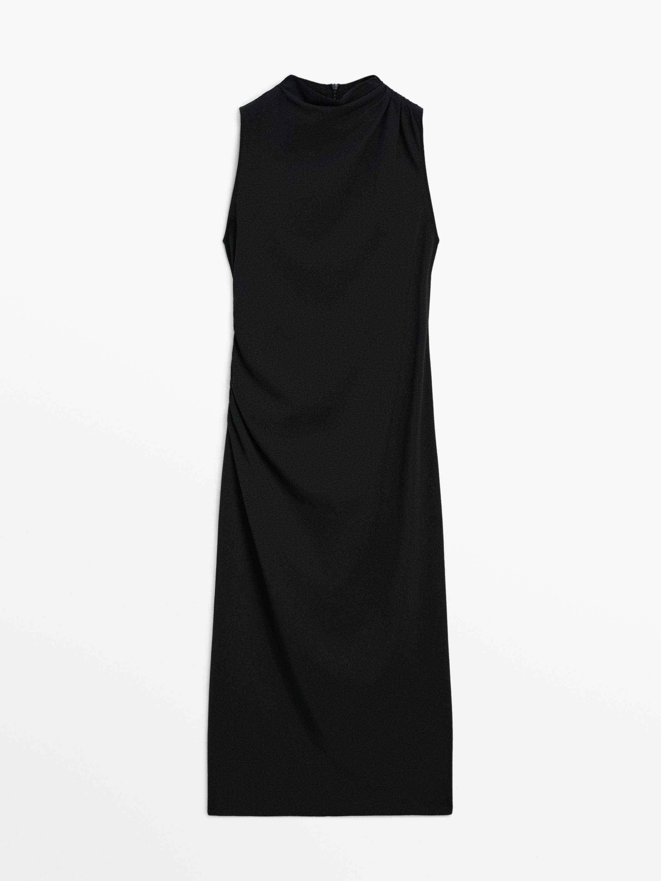 Asymmetric draped dress Massimo Dutti