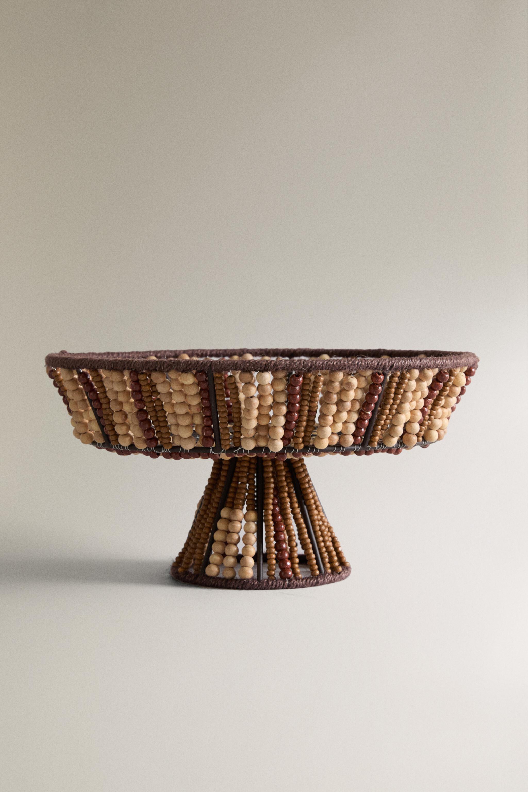 BASKET WITH MANGO WOOD BEADS x COLLAGERIE Zara Home