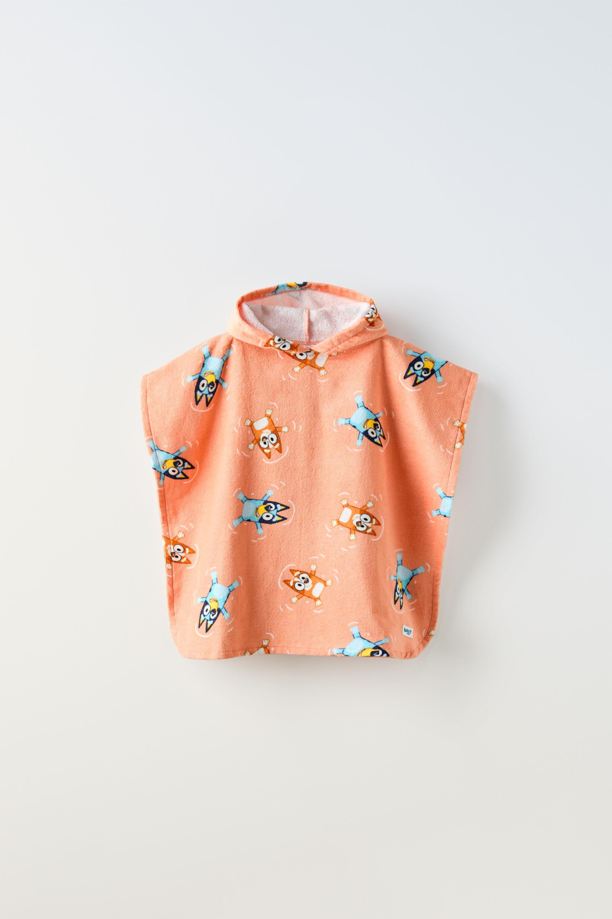 Детская Пляжная Одежда ZARA KIDS BLUEY © LUDO STUDIO ТЕРРИКЛОТ ПОНЧО ZARA