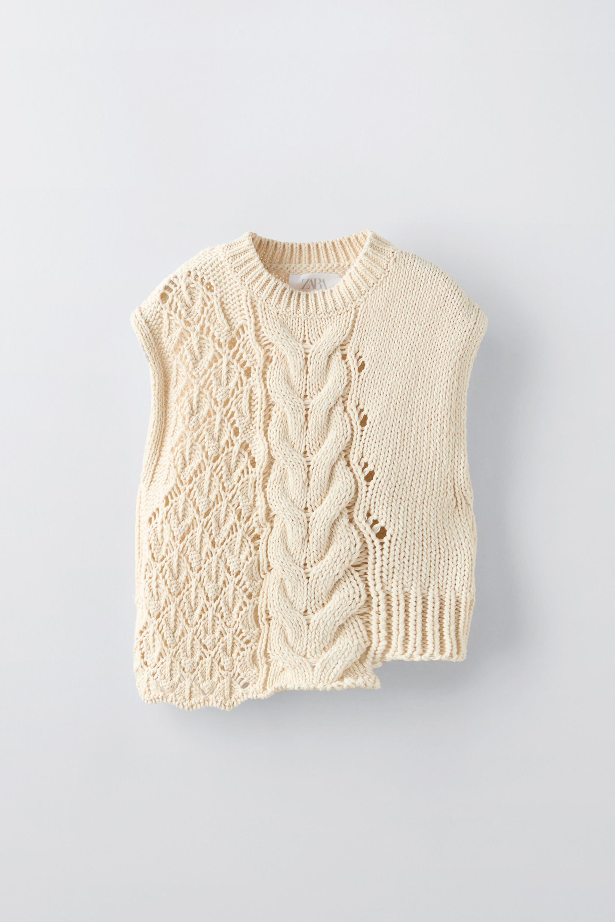 CABLE KNIT VEST Zara