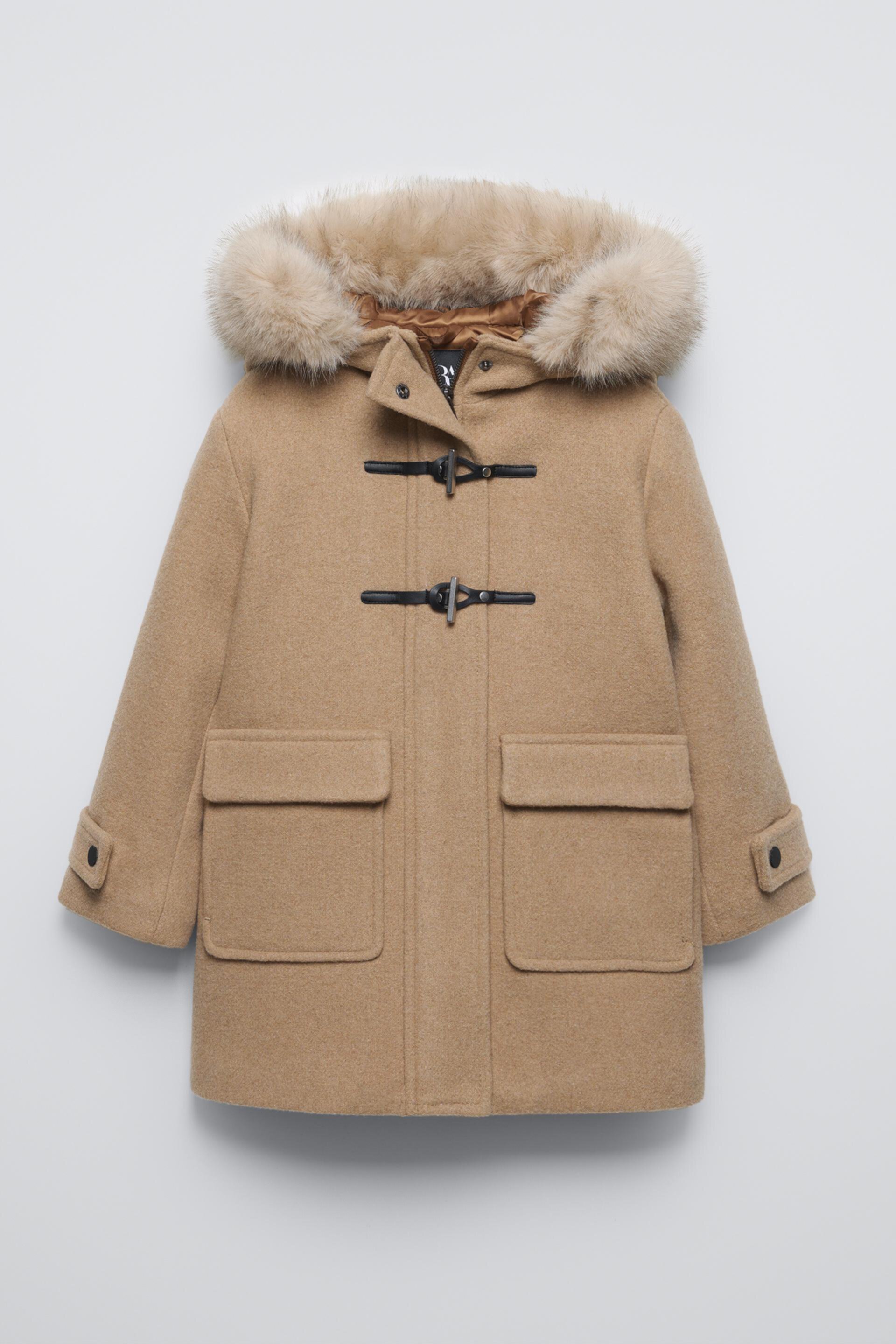 WOOL BLEND DUFFLE COAT WITH TOGGLES ZARA