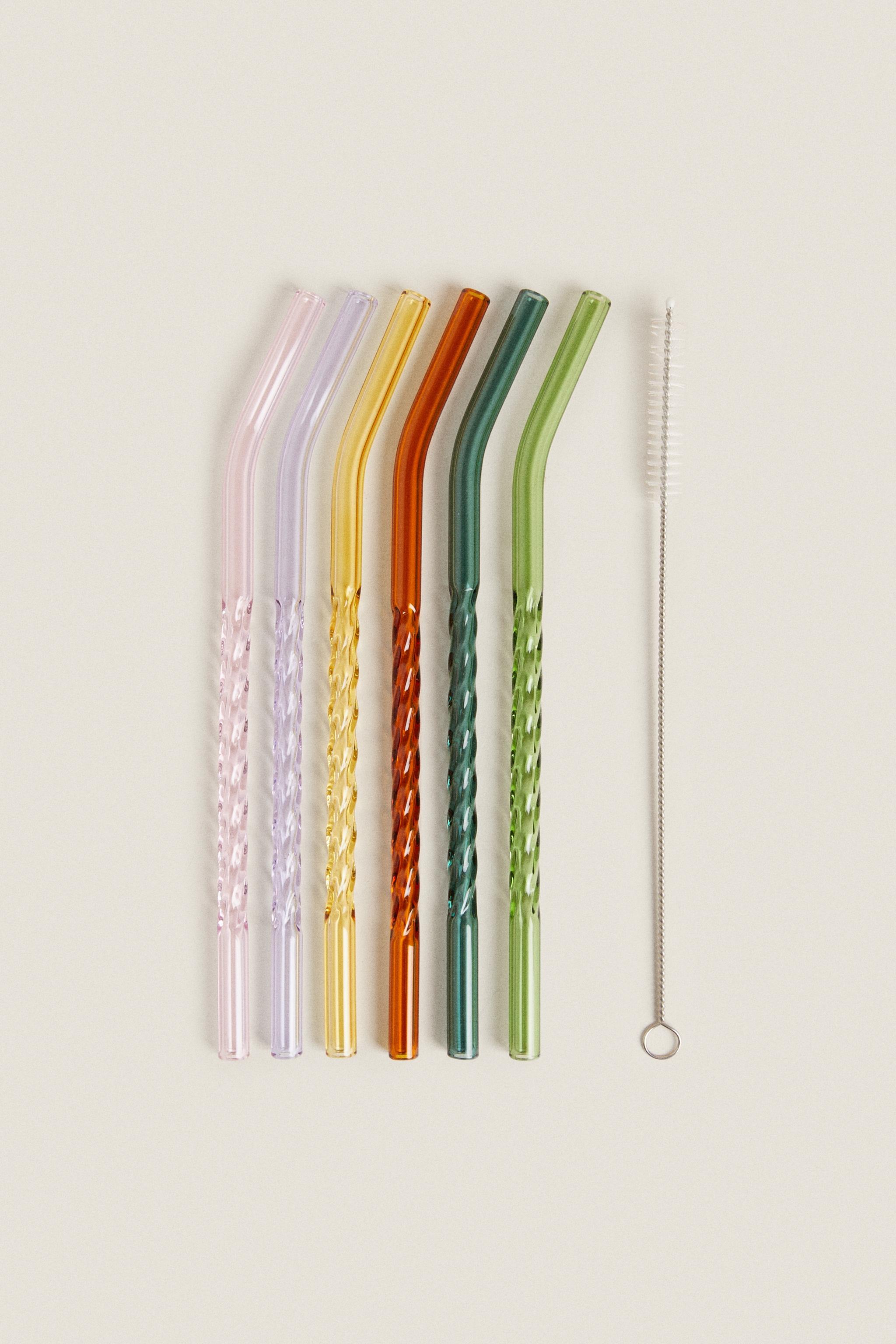 COLORED BOROSILICATE GLASS STRAW PACK (PACK OF 6) Zara Home