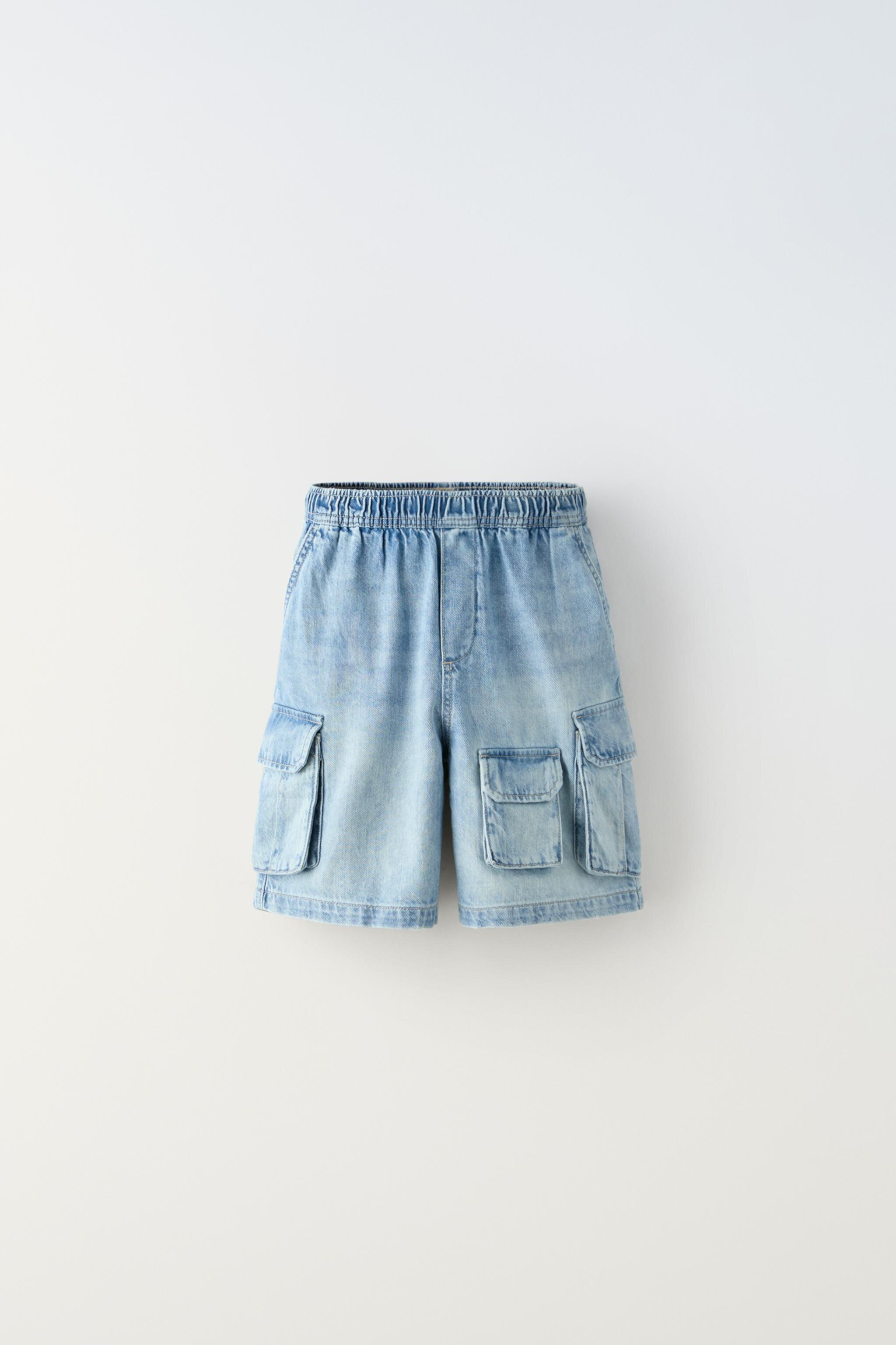  Джинсовые Шорты ZARA DENIM UTILITY SHORTS ZARA