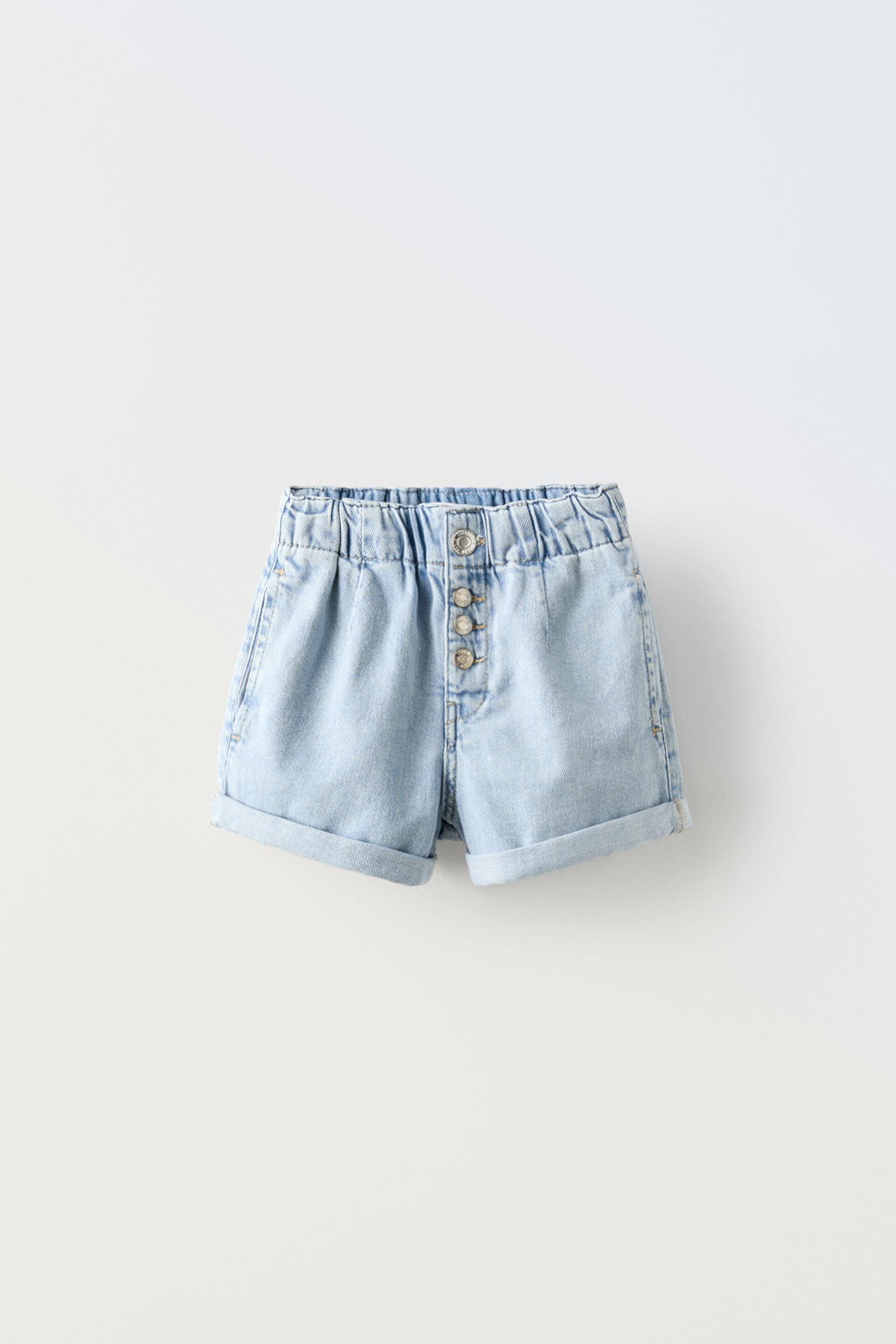  Джинсовые Шорты Zara ELASTICIZED DENIM SHORTS ZARA