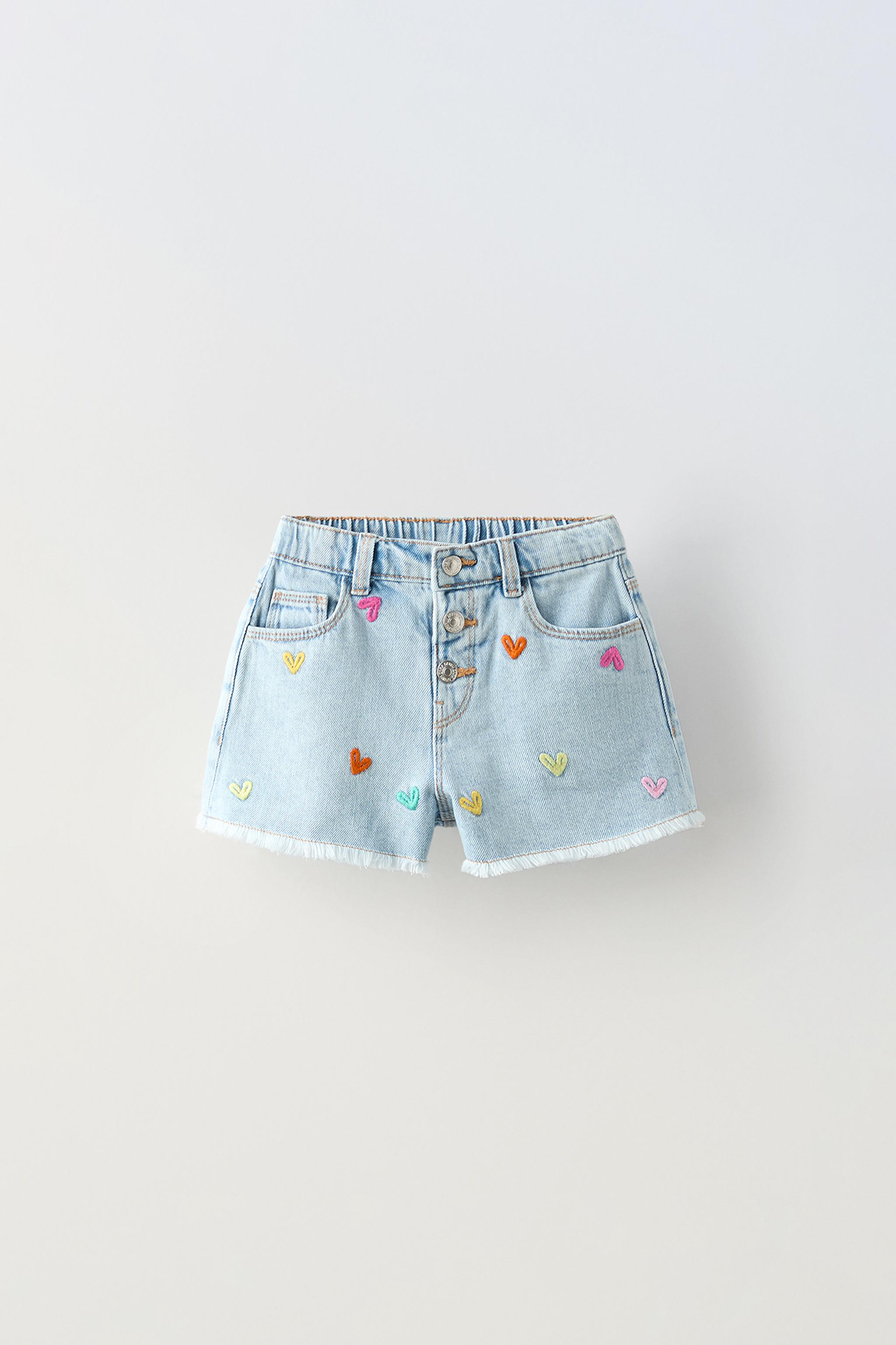 Детские Джинсовые Шорты ZARA KIDS EMBROIDERED HEART ZARA