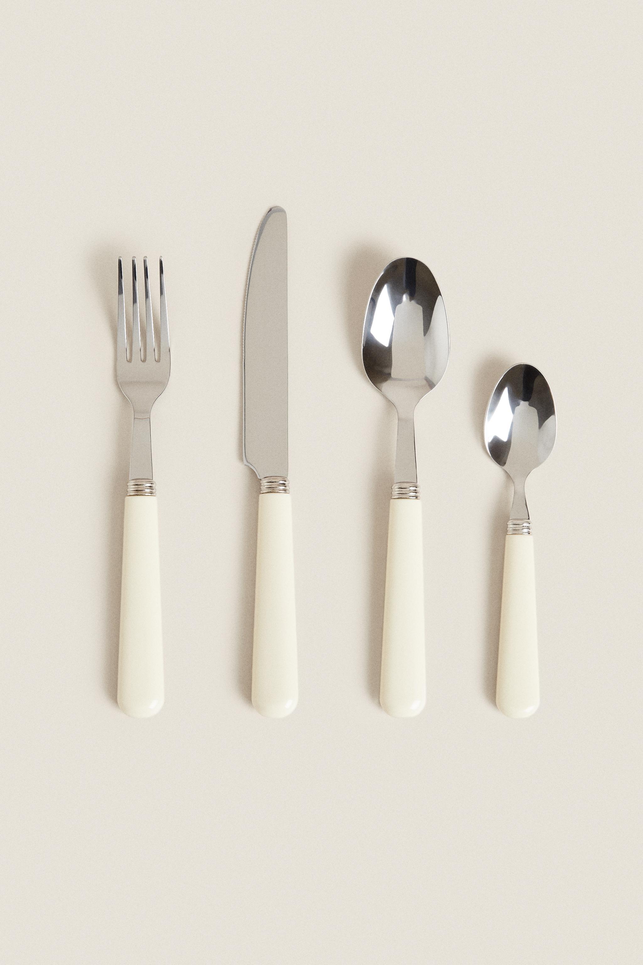 4-PIECE FLATWARE SET WITH CREAM HANDLE Zara Home