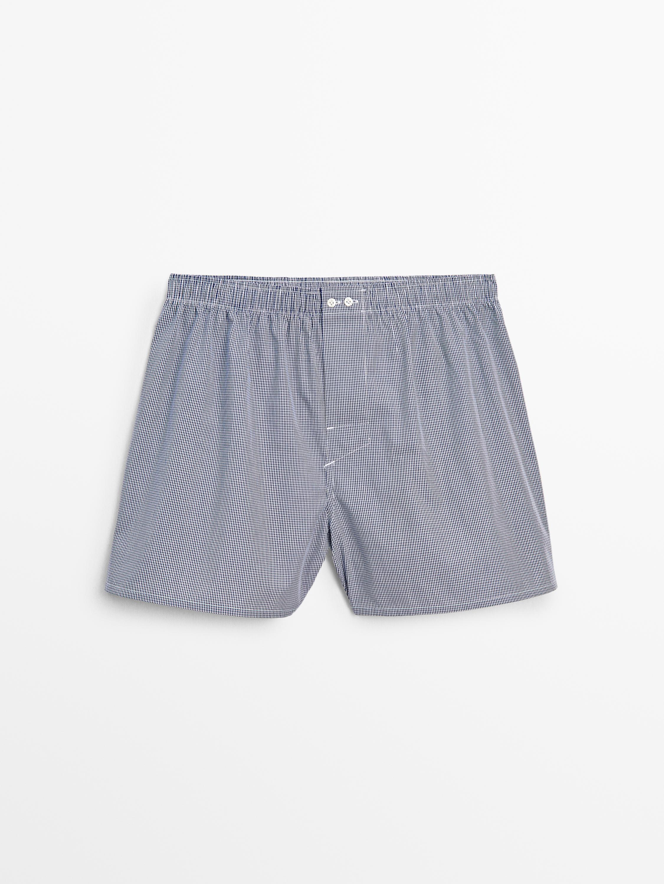 Gingham poplin boxers Massimo Dutti