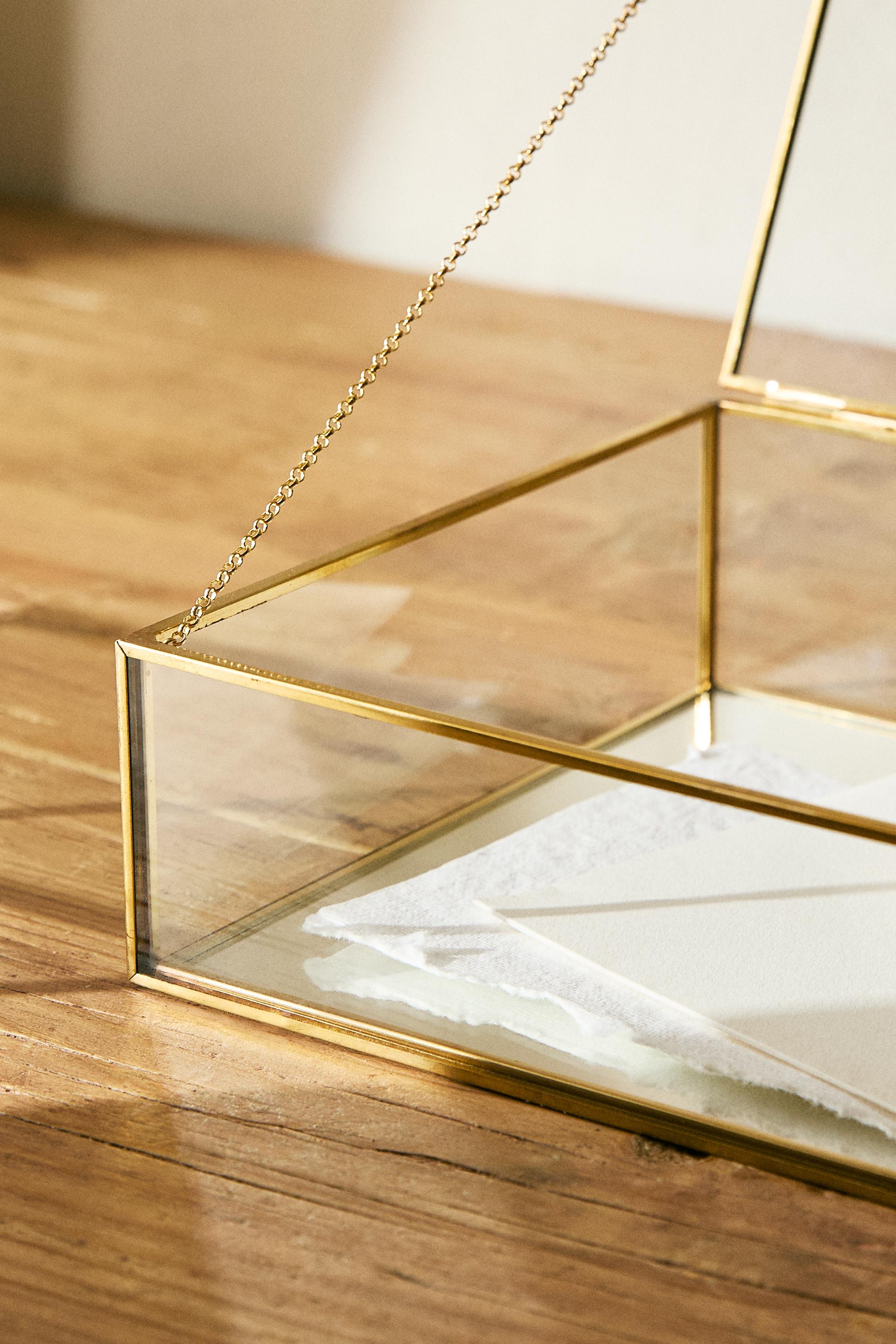 GLASS JEWELRY BOX WITH METAL BORDER Zara Home