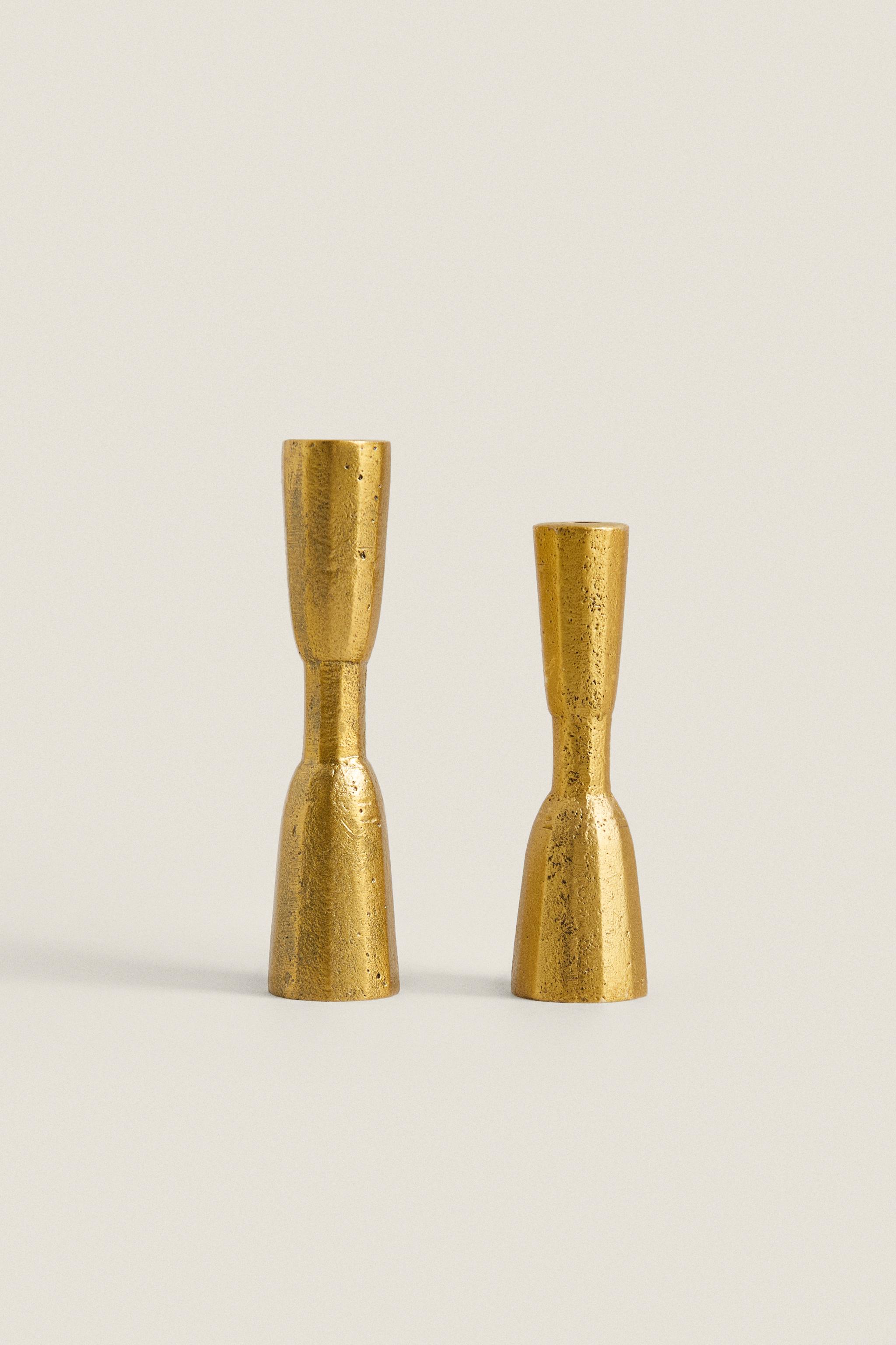 GOLD BRASS CANDLESTICK Zara Home