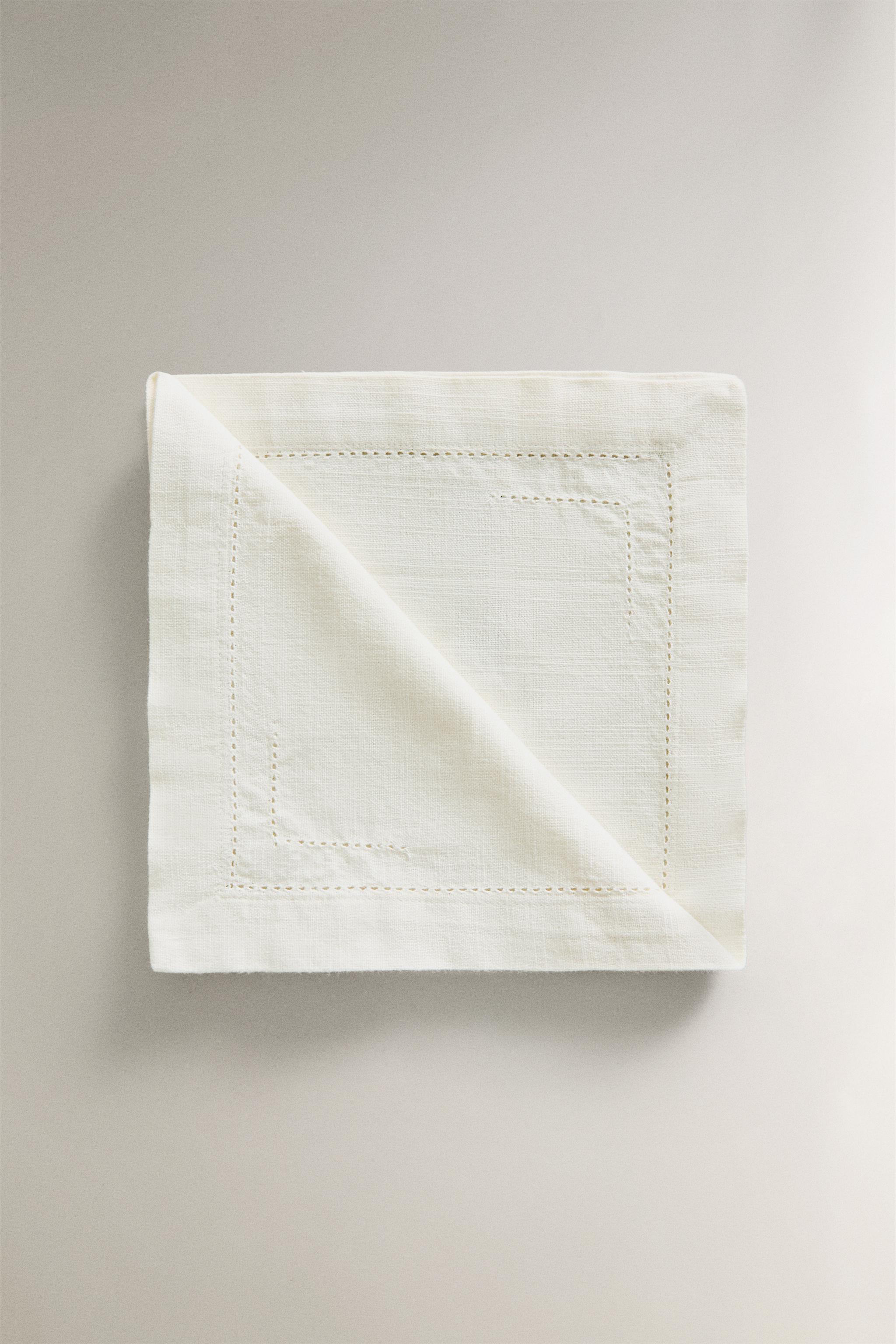 HEMSTITCHED COTTON NAPKINS (PACK OF 2) Zara Home