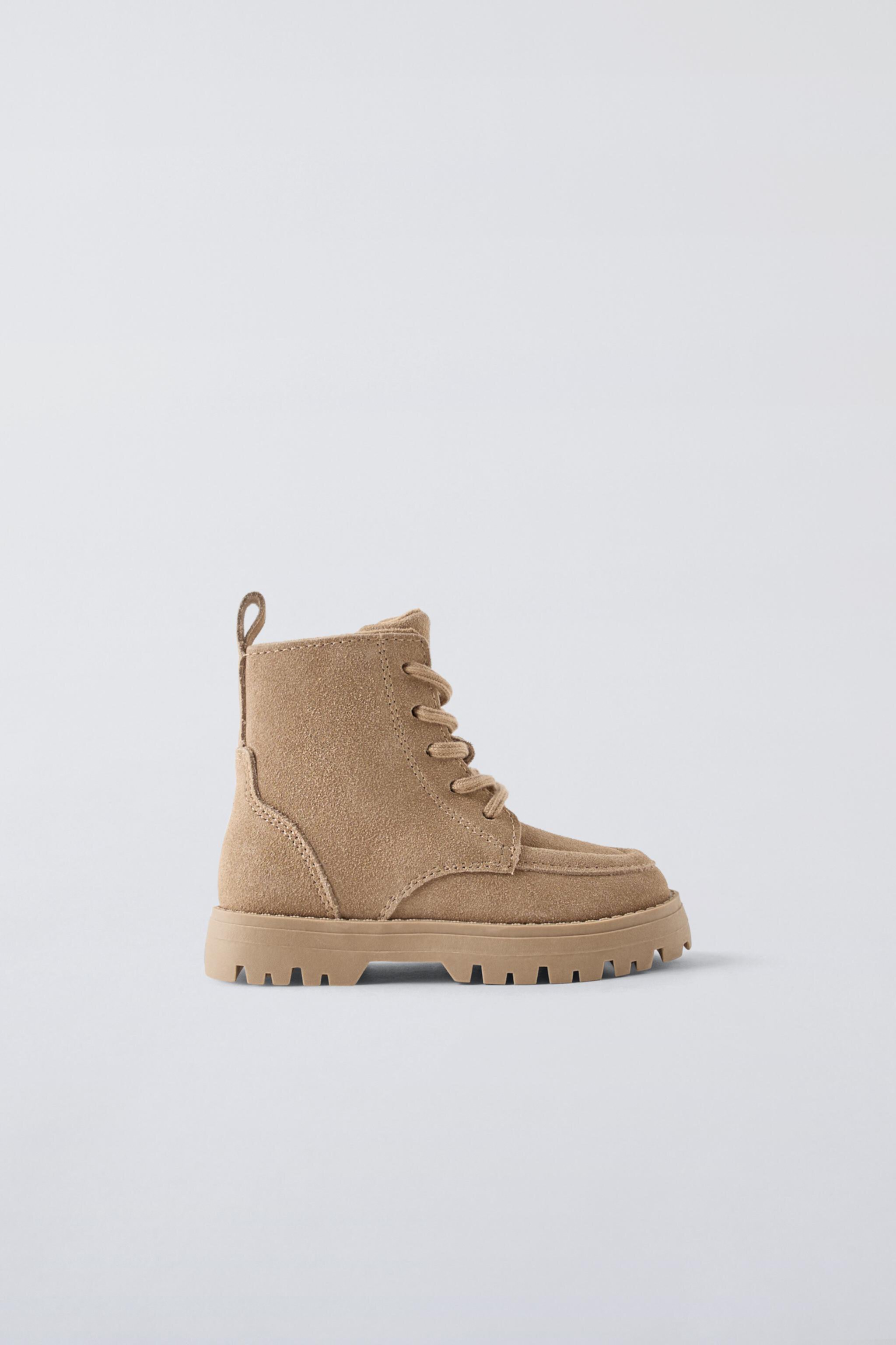 LACED LEATHER BOOTS ZARA - ZARA KIDS