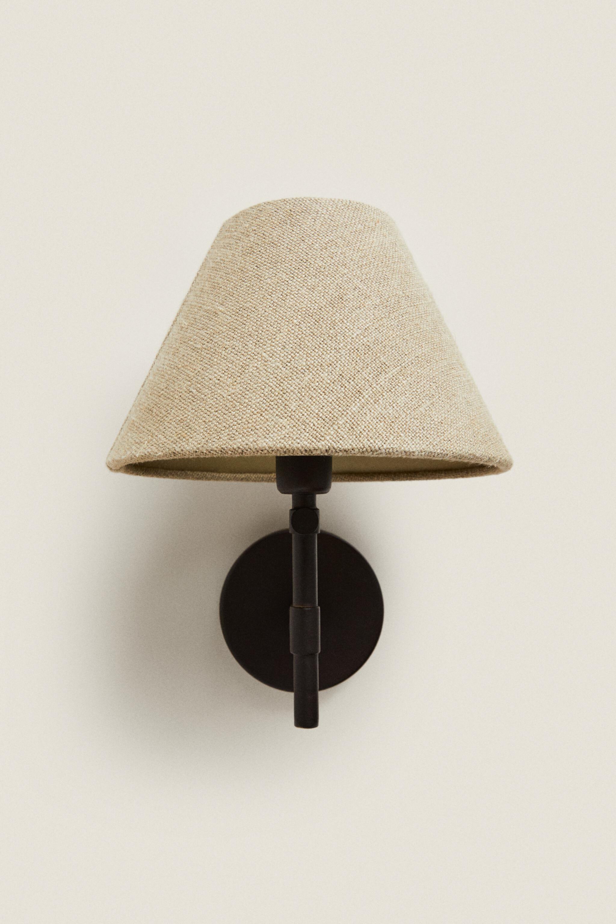 LAMP | WALL LAMP WITH LINEN LAMPSHADE Zara Home