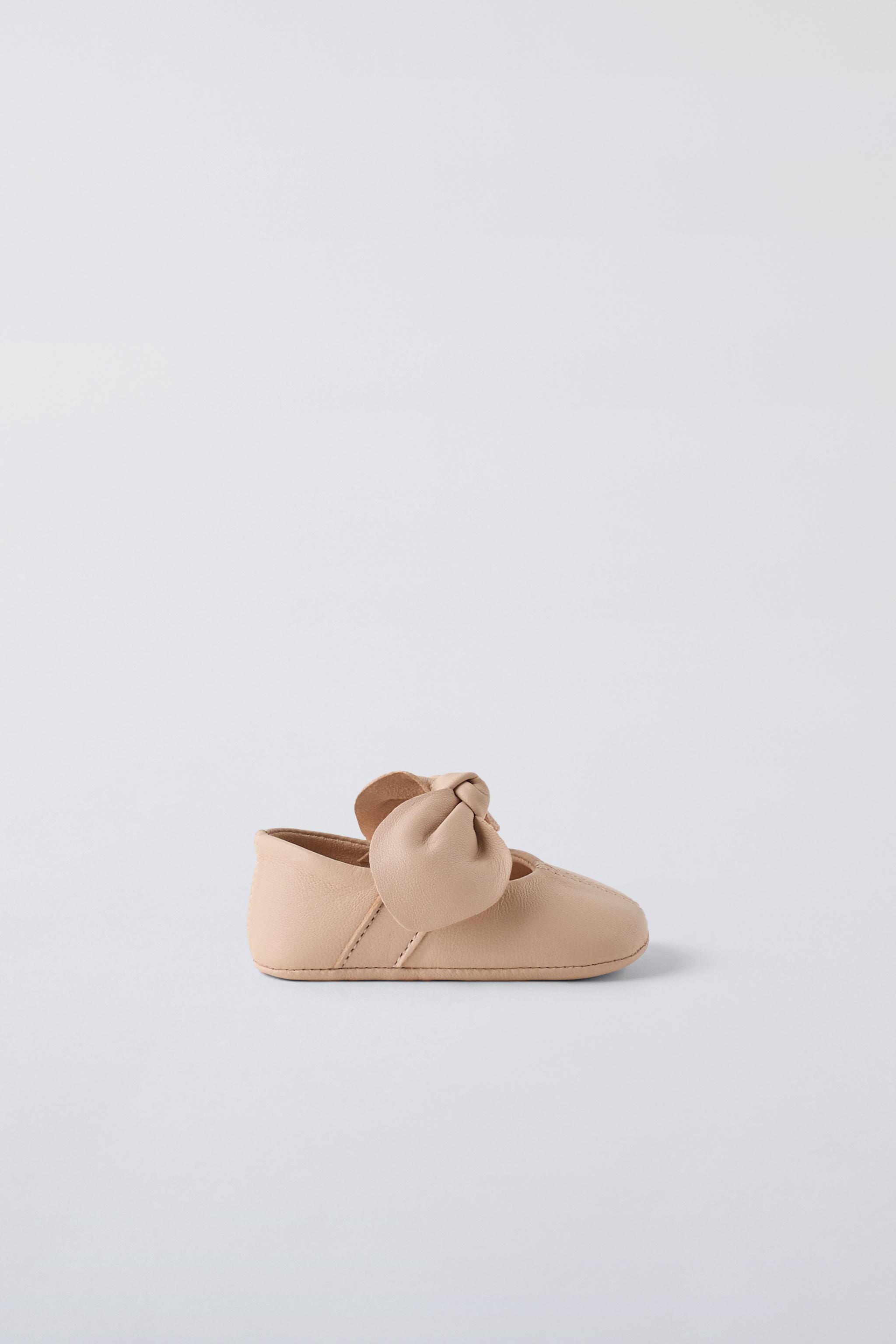 Детские пинетки Zara Kids LEATHER BOW SHOES ZARA