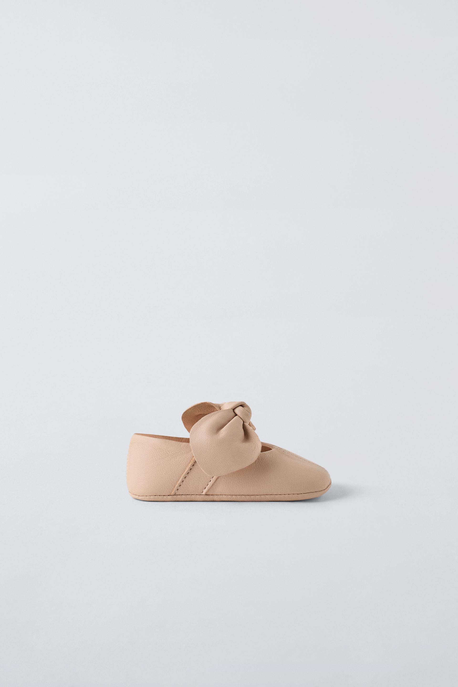 Детские пинетки Zara Kids LEATHER BOW SHOES ZARA